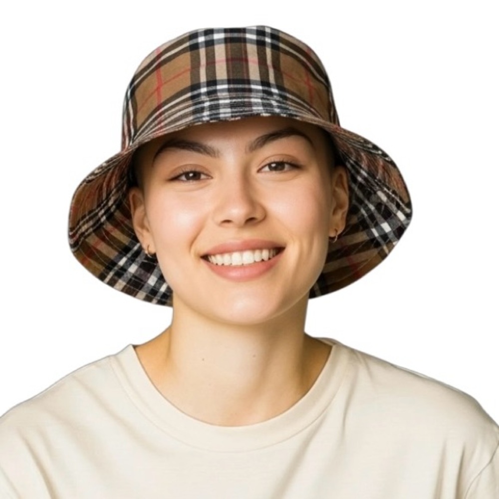 Hat 26” Diameter Designer‎ Look Adult Plaid Bucket Hand Crafted